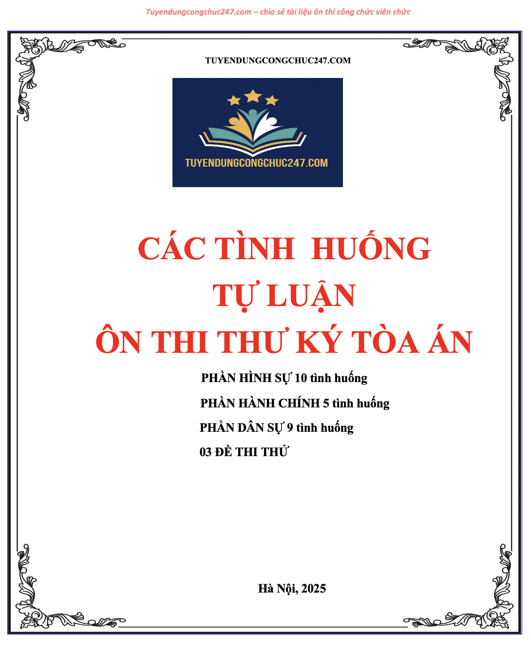 Các tình huống tự luận ôn thi thư ký tòa 2025